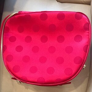 NWT Estée Lauder Red Polka Dot Cosmetic Bag